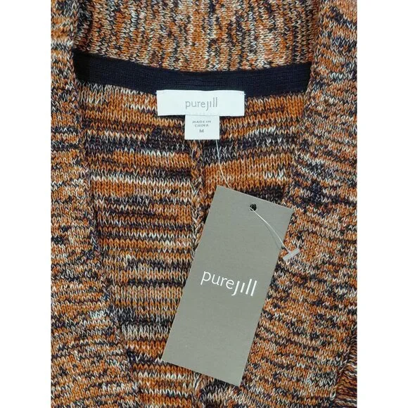 Pure Jill Space Dyed‎ Marled V-neck Pullover Compari Sweater Med Dolman Sleeve - Picture 4 of 9